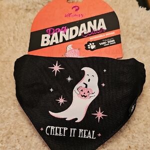 Whimsy Dog Bandana Collar Pink Reversible Design Creep It Real Ghost
